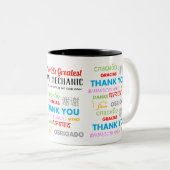 Dank u CAR MECHANIC - werelden grootste bedankt Tweekleurige Koffiemok (Voorkant rechts)