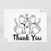 Dank u Cat Lovers bruiloft Kittens zwart wit Briefkaart (Voorkant / Achterkant)