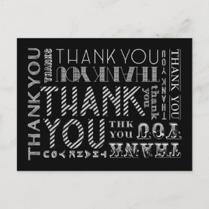 Dank u Chalk Typography Briefkaart