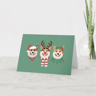 Dank u Christmas Pembroke Welsh Corgi Dogs Bedankkaart