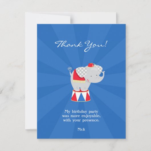 Dank u Circus Carnaval Flat Kaart (Voorkant)