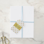 Dank u Classy Wit en Goud Glitter Polka Dots Cadeaulabel (Met Touw)