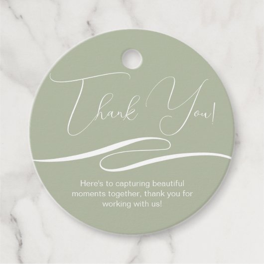 Dank u Client Gift Gepersonaliseerde Logo Sage Gre Bedankjes Labels (Voorkant)