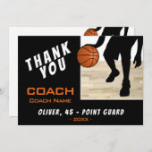 Dank u Coach Basketbalspeler Silhouette Kaart (Voorkant / Achterkant)