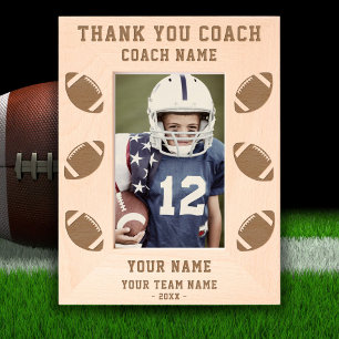 Dank u Coach Football Team Naam Sport Gegraveerde Lijstjes