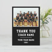 Dank u Coach Kaart Team Naam Foto (Staand voorkant)