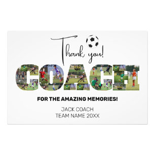 Dank u Coach Voetbal Collage Foto Afdruk
