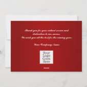 Dank u Corporate Dove Red Holiday Kaart (Achterkant)