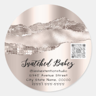 Dank u Cosmetics Logo QR Code Roos Ronde Sticker