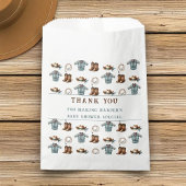 Dank u Cowboy Pattern Boy Baby shower Bedankzakje