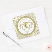 Dank u Custom Age Funky Nummer Wit/Goud Vierkante Sticker (Envelop)