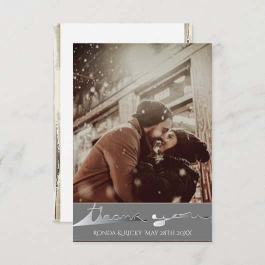 "Dank u" Custom Photo Wedding Kaart (Voorkant / Achterkant)