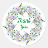 Dank U Daisy Bloemenkrans Sticker (Voorkant)