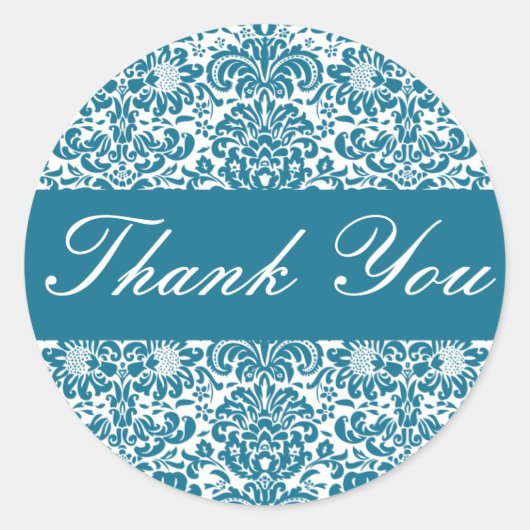 Dank u Damask Envelope Sticker Seal (Voorkant)