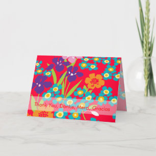 Dank u, Danke, Merci, Gracias card Bedankkaart