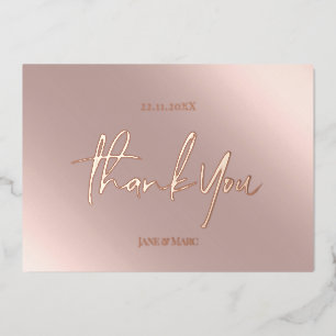 Dank u dat u de echte Folie Rosegold Roze vindt Feestdagenkaart
