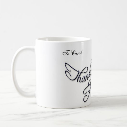 dank u dat u een vriend bent 2 koffiemok (Links)