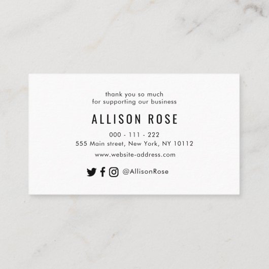 dank u dat u het visitekaartje floral hebt ingevoe (Achterkant)