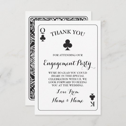 Dank u dat u kaarten speelt Koningin Koningin Ace  (Voorkant / Achterkant)