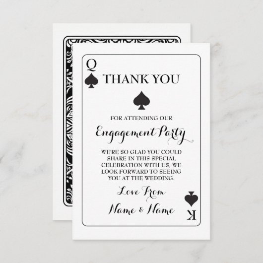 Dank u dat u kaarten speelt Koningin Koningin Ace  (Voorkant / Achterkant)