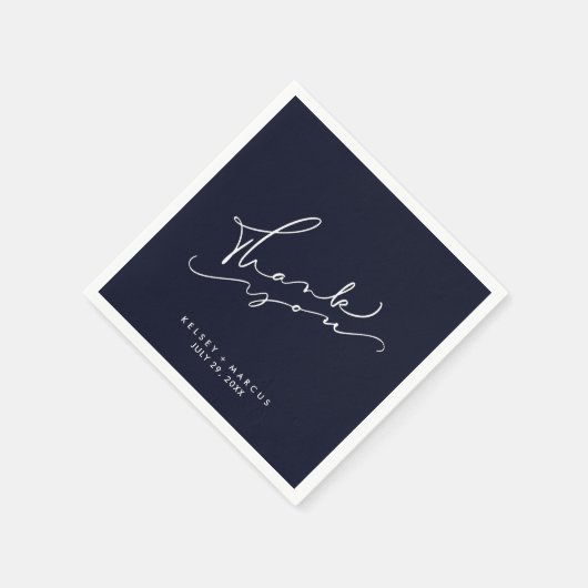 Dank u dat u Navy Blue Wedding Napkins bent Servet (Hoek)