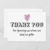 Dank u dat u ons hebt genegeerd toen wij geen gesc feestdagenkaart (Voorkant / Achterkant)