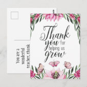 Dank u dat u ons heeft geholpen te groeien - briefkaart (Voorkant / Achterkant)
