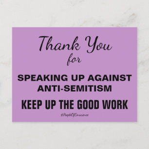 Dank u dat u uw stem tegen antisemitisme hebt verh briefkaart