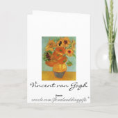 dank u dat u Vincent van Gogh Sunflower hebt gezie Bedankkaart (Achterkant)