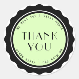 Dank u dat we u opnieuw bezoeken ronde sticker