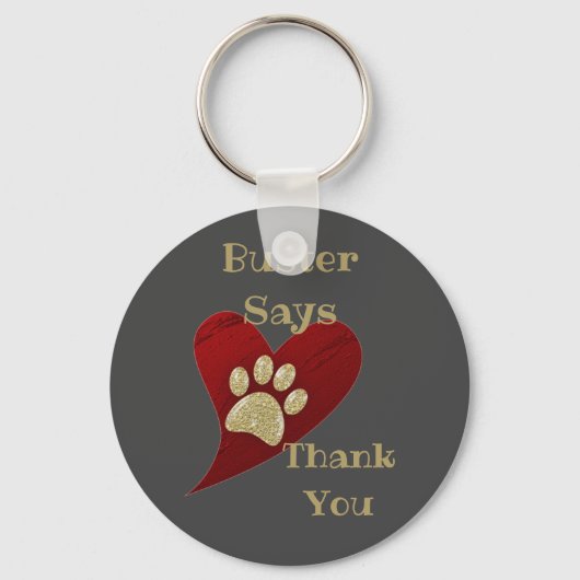 Dank u de Bedankt van de Druk van de Dog Walker va Sleutelhanger (Voorkant)
