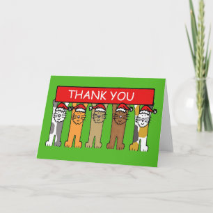 Dank u de Katten van Kerstmis in de Hoeden van de Bedankkaart