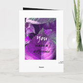 DANK U de PAARSE BLADEREN van de Dag van Beroeps Bedankkaart (Achterkant)