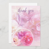 Dank u de Rozen van de Waterverf van het Manuscrip Bedankkaart (Voorkant / Achterkant)