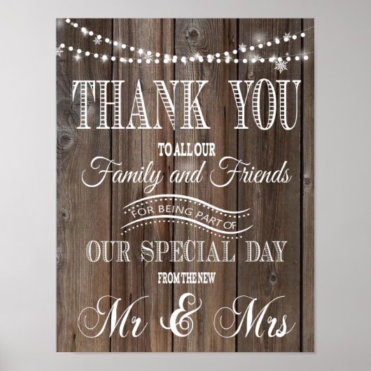 DANK U DE RUSTISCHE AFDRUKAFDRUKKING VAN HET POSTE POSTER (Voorkant)