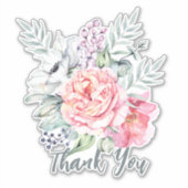 Dank u de Sticker van het Ontwerp van de Bloemen (Voorkant)