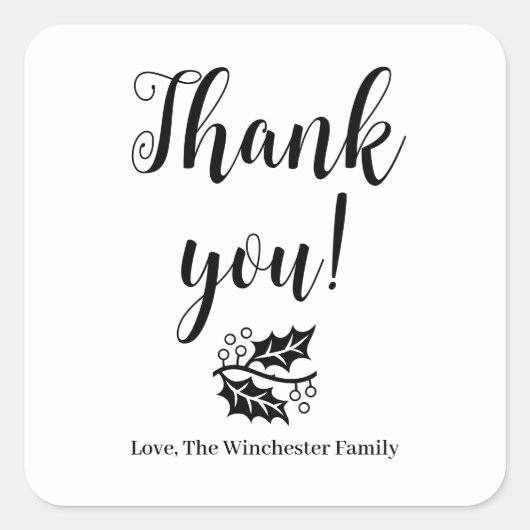 Dank u de Thanksgiving van het het bladescript van Vierkante Sticker (Voorkant)