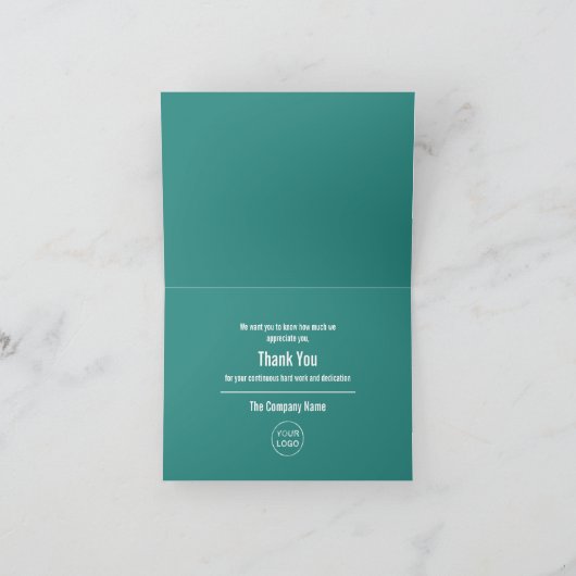 Dank u, design, werknemer, bedankt kaart (Binnen)