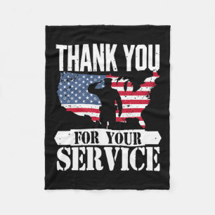 Dank u dienst Veteraan Salute Patriot Militaire Fleece Deken