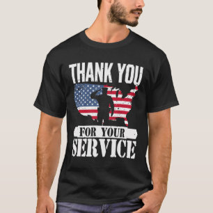 Dank u dienst Veteraan Salute Patriot Militaire T-shirt