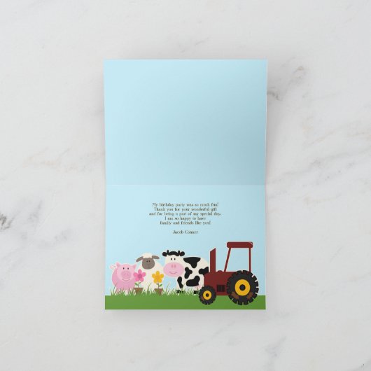 Dank U Dieren Vouwkaart Bedankkaart (Binnen)