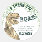 Dank u, dinosaurus ronde sticker (Voorkant)