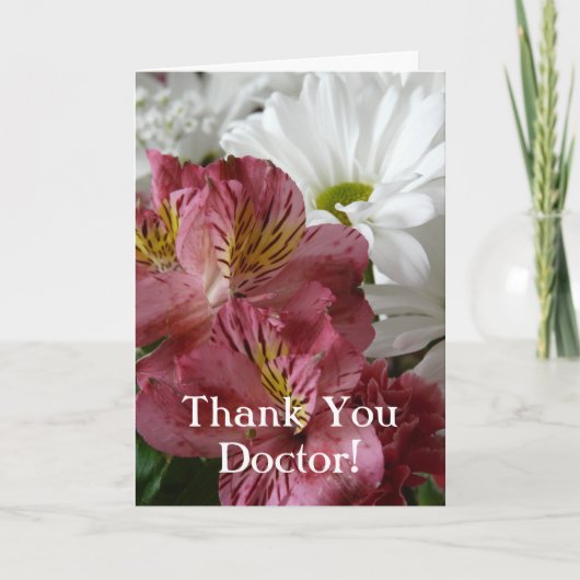 Dank u Doctor- Bloemen / Personaliseren Bedankkaart (Voorkant)