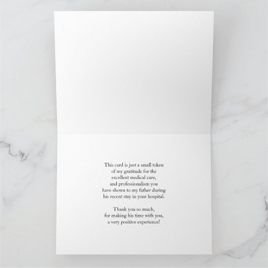 Dank u Doctor- Paarse Bloemen Bedankkaart (Binnen)