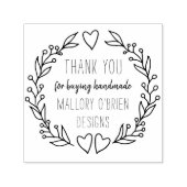 Dank u doedel botanische krans gepersonaliseerd zelfinktende stempel (Design)