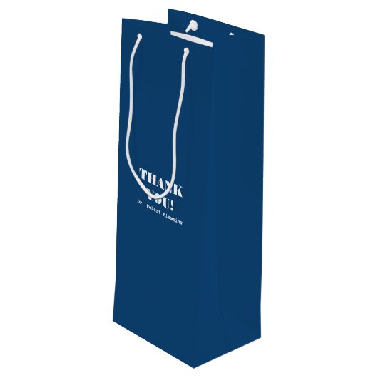 Dank u, dokter. Aangepaste naam Wijn Cadeautas (Achterkant Gekanteld)