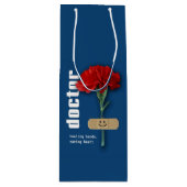 Dank u, dokter. Aangepaste naam Wijn Cadeautas (Voorkant)