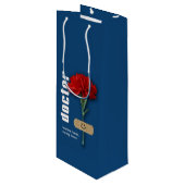 Dank u, dokter. Aangepaste naam Wijn Cadeautas (Voorkant Gekanteld)