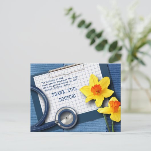 Dank u, dokter. Briefkaarten van lente- en vetschi (Staand voorkant)