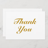 Dank u, donkerbruin, elegant scriptnotitiekaart (Voorkant / Achterkant)